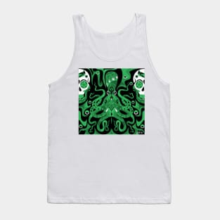 the monster in the ocean kraken squid ecopop in totonac pattern Tank Top